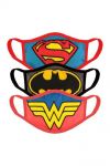 DC Justice League Stoffmasken 3er-Pack Core