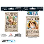 One Piece Sticker Set Wanted Zorro / Ruffy