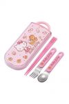Hello Kitty Essstäbchen & Löffel & Gabel Set Sweety pink