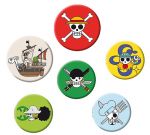 One Piece Button 6er Pack Totenköpfe 1