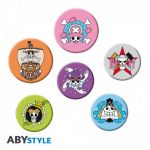 One Piece Button 6er Pack Totenköpfe 2