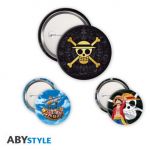 One Piece Button 3er Pack Totenkopf & Luffy