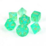 Chessex Borealis 7-Würfel-Set Türkis/Gold