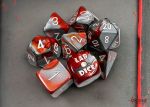 Lab Dice Gemini Red-Steel/white Polyhedral Würfel-Set (8 Stück)