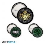 Cthulhu Button 3er Pack Necronomicon