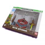 Minecraft 3-Pack Schlüsselanhänger Version B (Axt, Schwert, TNT)